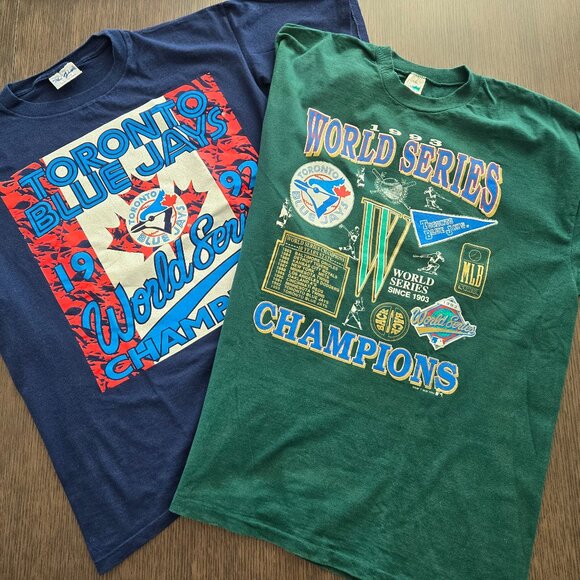Toronto Blue Jays Official World Series T Shirts 92 and 93 - XL - Picture 1 of 5